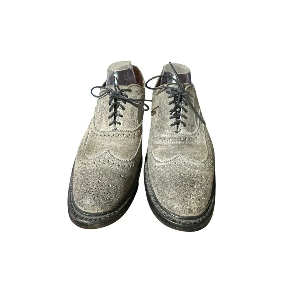 Allen Edmonds McTavish Wingtip Oxford Shoes Mens US 10.5 B Smokey Grey Leather